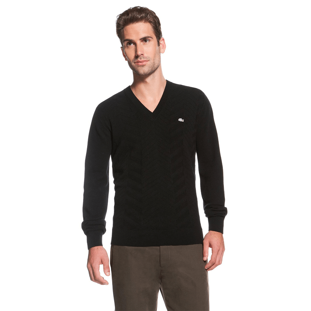 Black Cashmere V-neck Sweater for Men - Cashmere Mania