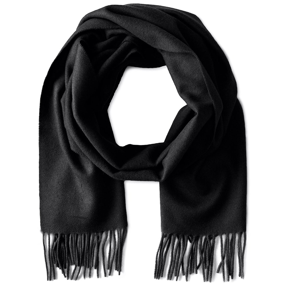 Mens Black Cashmere Scarf by Phenix Cashmere - Cashmere Mania