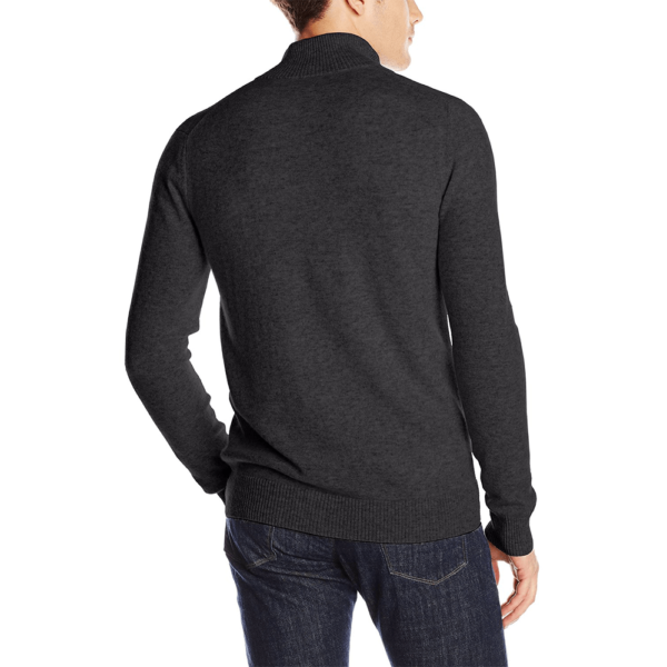 Black cashmere full zip sweater - back