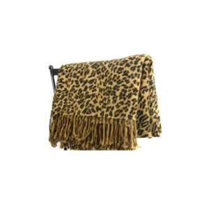 Leopard print cashmere throw 3 Ply