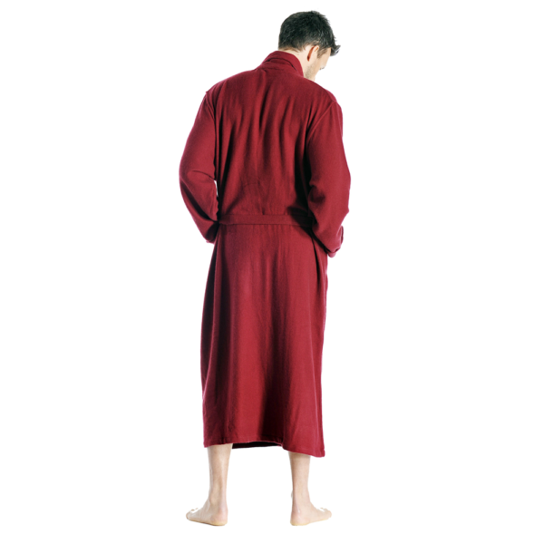Red cashmere robe for man - back