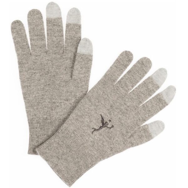 Gray cashmere touchscreen gloves
