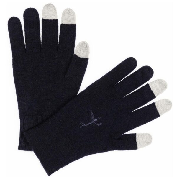 Navy cashmere touch screen gloves