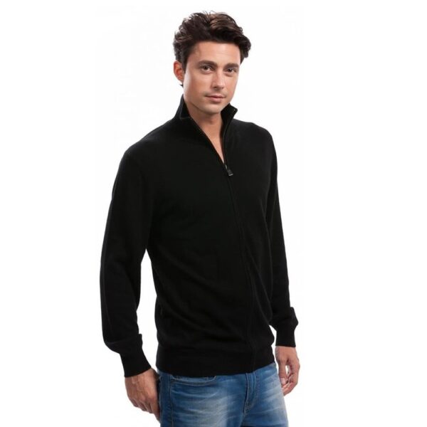 Mens Black Cashmere Cardigan Designed in Paris