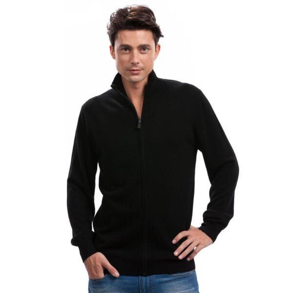 Mens Black Cashmere Cardigan Designed in Paris