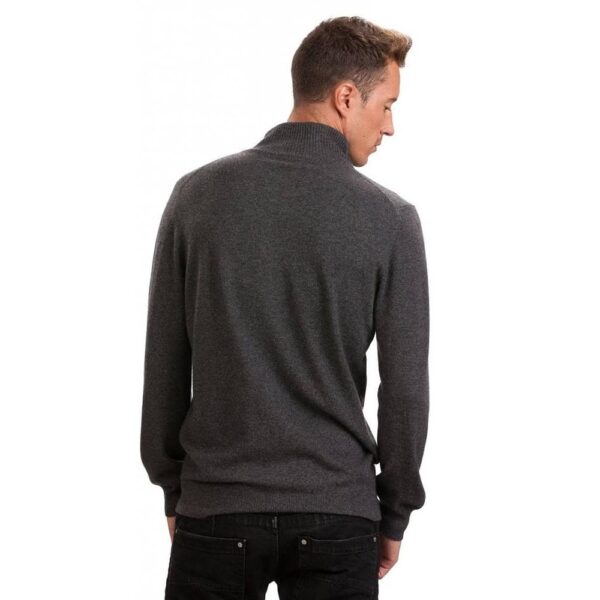 Dark Gray cashmere cardigan-back