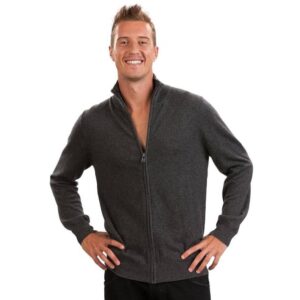 Gray cashmere cardigan for men