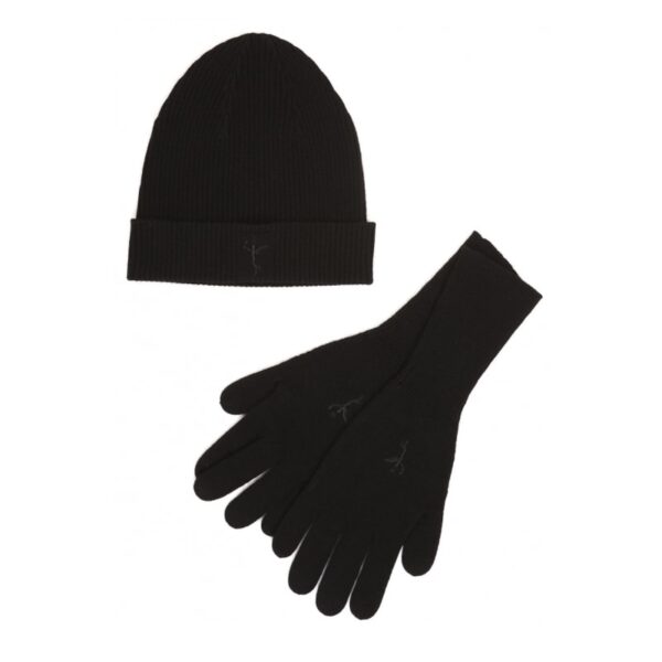 Hat and Gloves Cashmere Set - Black