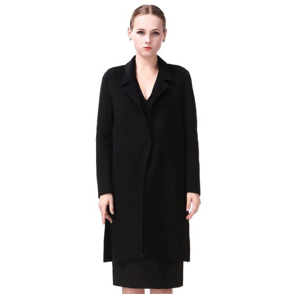 Black cashmere coat womens