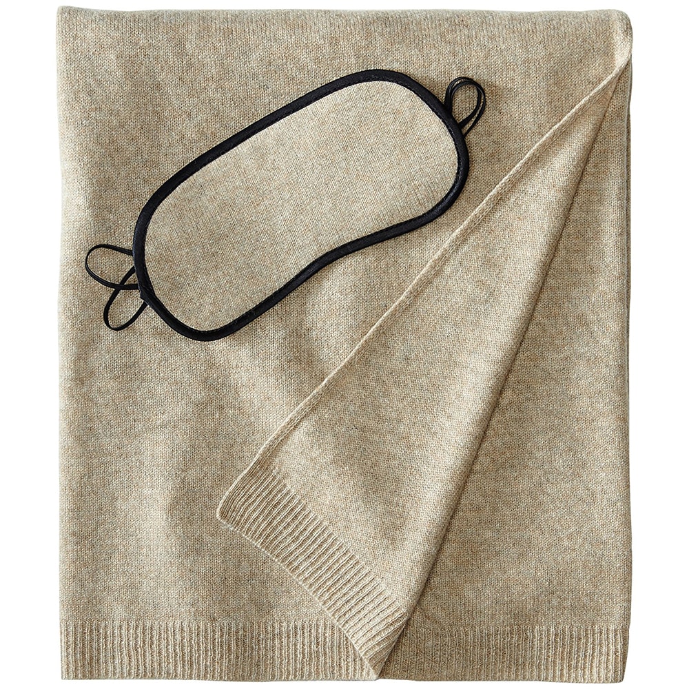 Cashmere Travel Set Blanket, Eye Mask, and Bag Cashmere