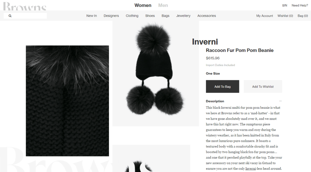 Pom Pom Beanie - Browns