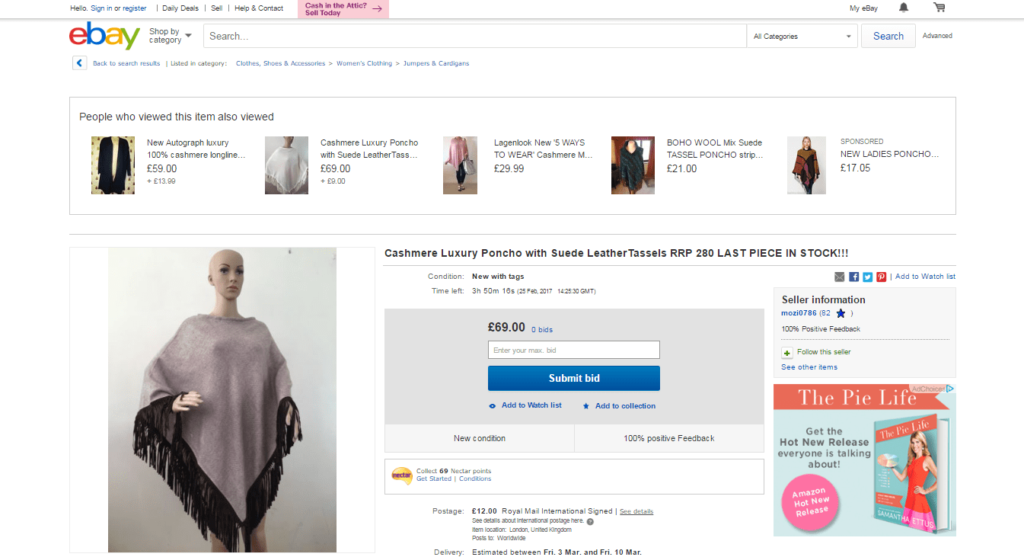 Stunning Cashmere Poncho - Ebay