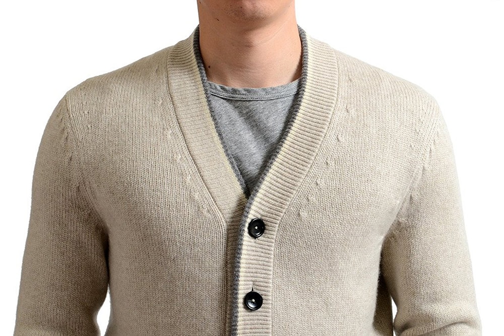 100% Cashmere Beige Cardigan by Tom Ford - Cashmere Mania