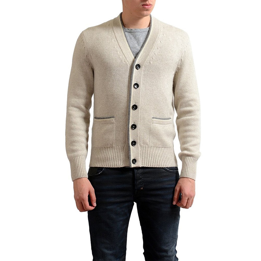 100% Cashmere Beige Cardigan by Tom Ford - Cashmere Mania