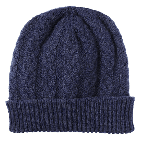 Cable knit cashmere hat