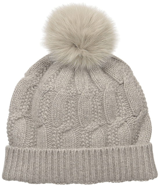 Cashmere hat pom