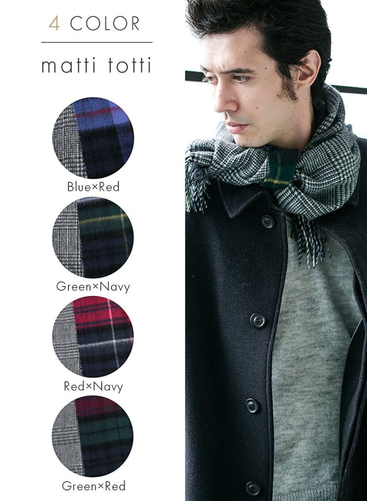 100% Cashmere Reversible Scarf Muffler Men