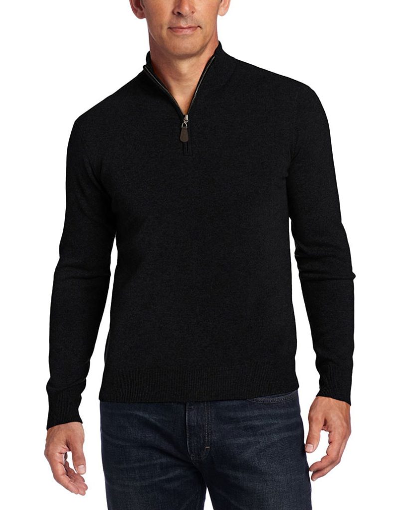 Cashmere Men's 100% Cashmere Quarter Zip Sweater