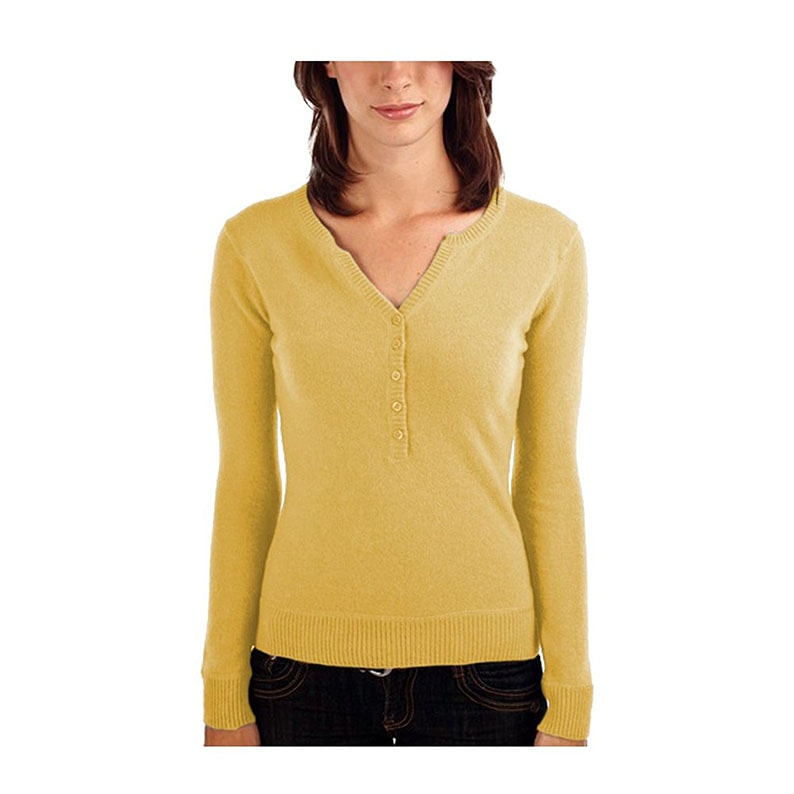 Parisbonbon Women's 100% Cashmere Button Front Sweater