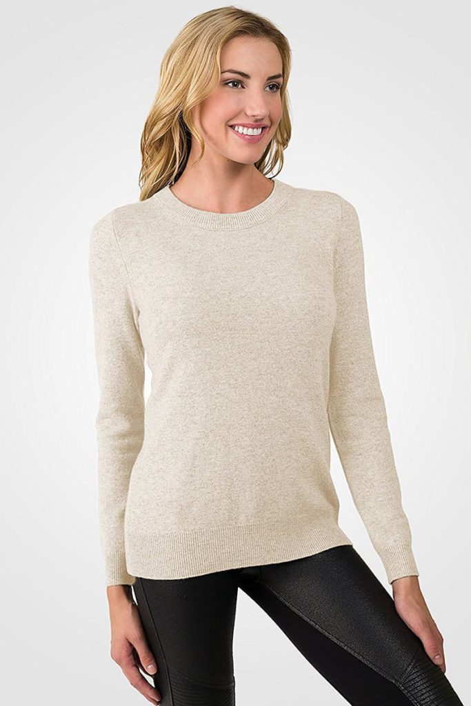 Pure Cashmere Long Sleeve Crew Neck Sweater