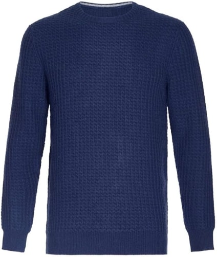 Mens 100% Cashmere Honeycomb Sweater