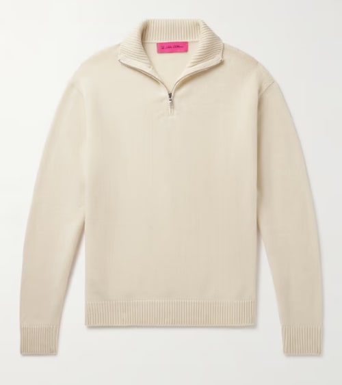 The Elder Statesman Cashmere Half-Zip Sweater